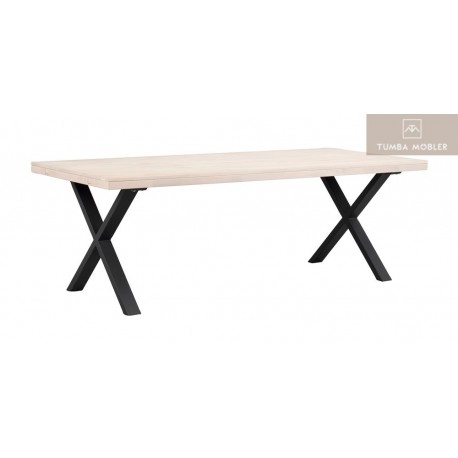 Brooklyn matbord vitpigment x-ben 220 cm