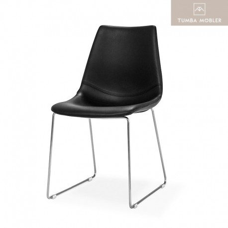 Fly Stol Svart/Borstade metall