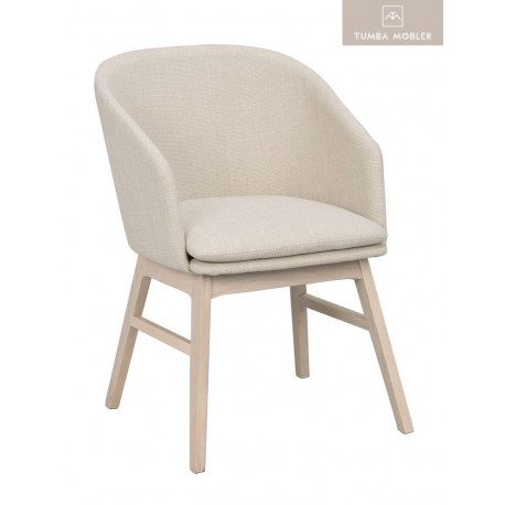 Windham karmstol beige-vitpigmenterad